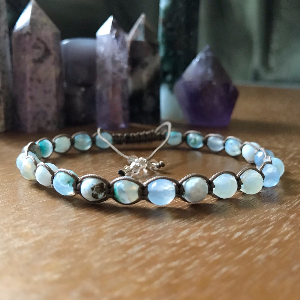Handmade} Faceted Quartz Adjustable Bracelet